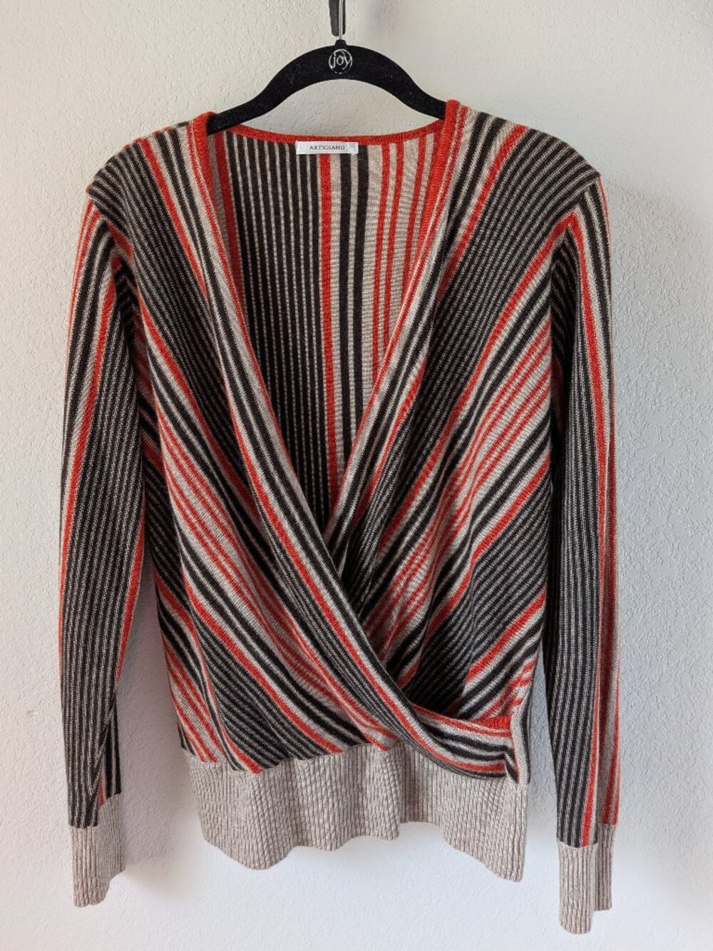 EUC - Artigiano Italy Vintage Wrap Sweater - Wool Cashmere - MED - Brown Orange